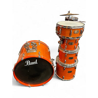Used Pearl 5 Piece Export Trans Orange Drum Kit