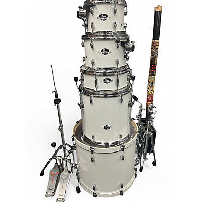 Used Pearl 5 Piece Export WHITE Drum Kit