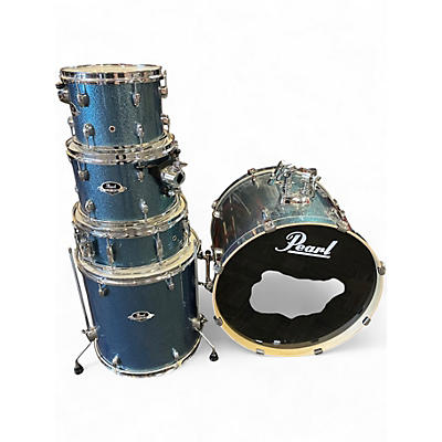 Used Pearl 5 Piece Export blue sparkle Drum Kit