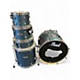 Used Pearl 5 Piece Export blue sparkle Drum Kit blue sparkle