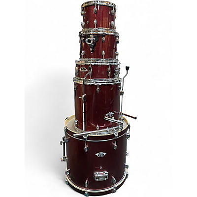 Used Pearl 5 Piece Export red sparkle Drum Kit