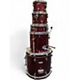 Used Pearl 5 Piece Export red sparkle Drum Kit red sparkle
