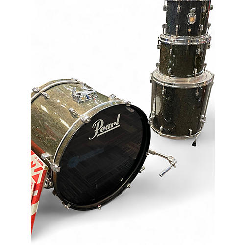 Used Pearl 5 Piece Forum Black Sparkle Drum Kit Black Sparkle