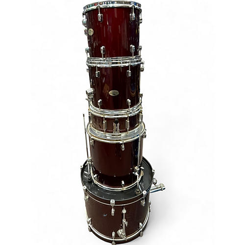Used Pearl 5 Piece Forum red Drum Kit red