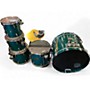 Used Pearl 5 Piece PRESTIGE SESSION SELECT Trans Green Drum Kit Trans Green