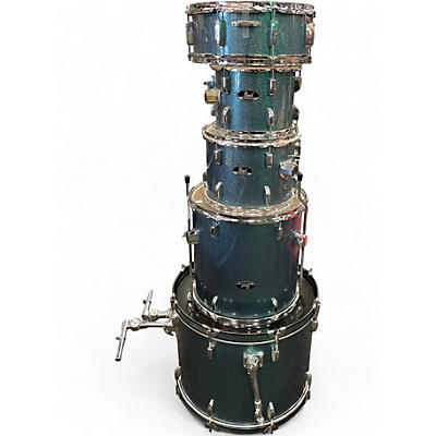 Used Pearl 5 Piece ROADSHOW AQUA BLUE GLITTER Drum Kit