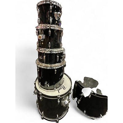 Used Pearl 5 Piece ROADSHOW Black Drum Kit