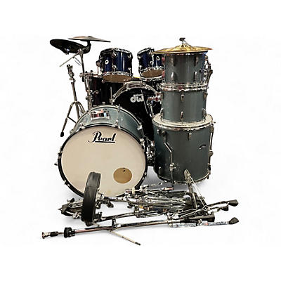 Used Pearl 5 Piece ROADSHOW CHARCOAL GREY METALLIC Drum Kit