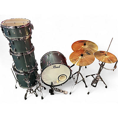 Used Pearl 5 Piece ROADSHOW COMPLETE 5 PIECE KIT CHARCOAL METALLIC Drum Kit