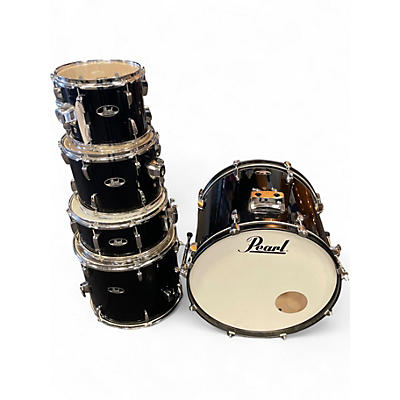 Used Pearl 5 Piece ROADSHOW FULL KIT Black Drum Kit