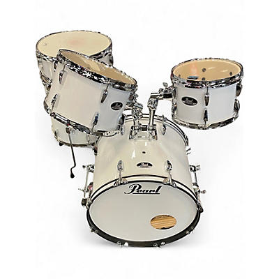 Used Pearl 5 Piece ROADSHOW FUSION White Drum Kit