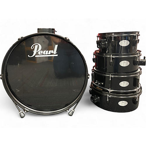 Pearl Used Pearl 5 Piece Rhythm Traveler Compact Black Drum Kit Black