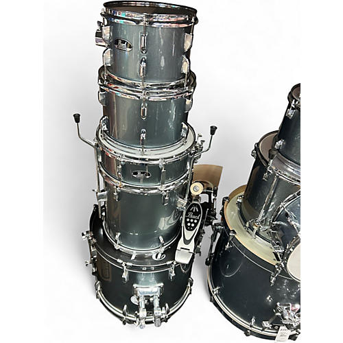Used Pearl 5 Piece Roadshow Charcoal Metallic Drum Kit Charcoal Metallic