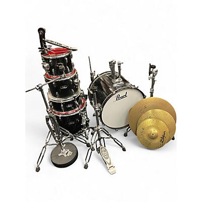 Used Pearl 5 Piece Roadshow Complete Black Drum Kit