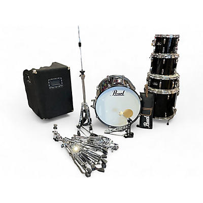 Used Pearl 5 Piece Roadshow Fusion Jet Black Drum Kit