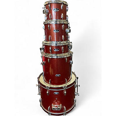 Used Pearl 5 Piece Roadshow Red Sparkle Drum Kit