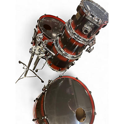 Used Pearl 5 Piece SESSION CUSTOM RED AND BLACK Drum Kit
