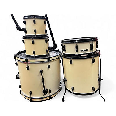 Used Pearl 5 Piece Soundcheck Antique White Drum Kit