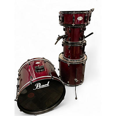 Used Pearl 5 Piece Soundcheck Wine Red Drum Kit