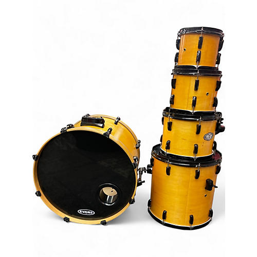 Used Pearl  5 Piece VISION  Yellow Drum Kit Yellow
