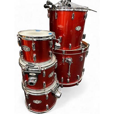 Used Pearl 5 Piece Vision Candy Apple Red Metallic Drum Kit