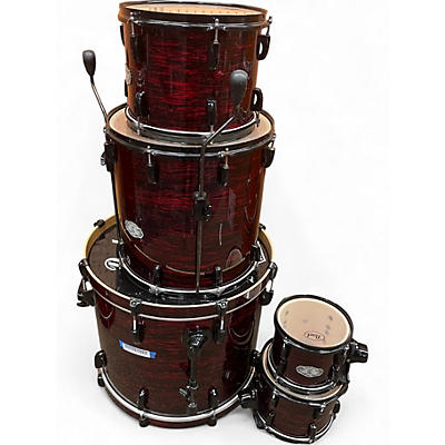 Used Pearl 5 Piece Vision Crimson Red Burst Drum Kit