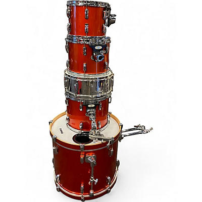 Used Pearl 5 Piece Vision Metallic Orange Drum Kit