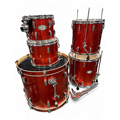 Used Pearl 5 Piece Vision Metallic Orange Drum Kit
