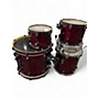 Used Pearl 5 Piece Vision Metallic Red Drum Kit Metallic Red
