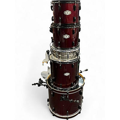 Used Pearl 5 Piece Vision Red Drum Kit