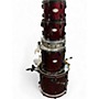 Used Pearl 5 Piece Vision Red Drum Kit Red