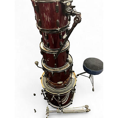 Used Pearl 5 Piece Vision Wine Red Drum Kit