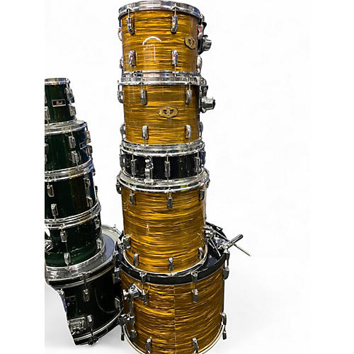 Used Pearl 5 Piece Vision gold oyster Drum Kit gold oyster