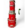 Used Pearl 5 Piece World Series red Drum Kit red