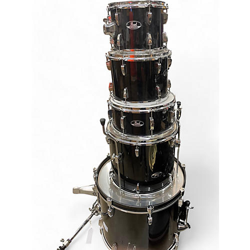 Used Pearl 5 Piece roadshow Black Drum Kit Black