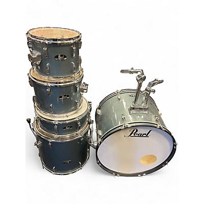 Used Pearl 5 Piece roadshow aqua blue glitter Drum Kit