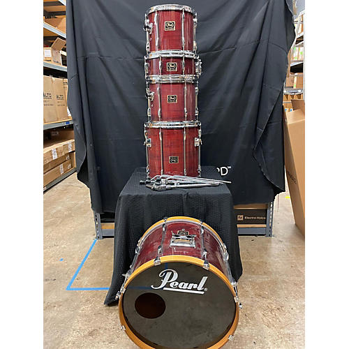 Pearl Used Pearl 5 piece Export Red Drum Kit Red