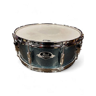 Used Pearl 5.5X14 Export Series Snare Aqua Blue Sparkle Drum