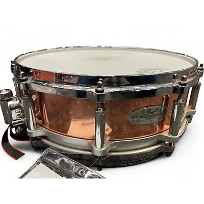 Used Pearl 5.5X14 Free Floating System Snare Copper Drum