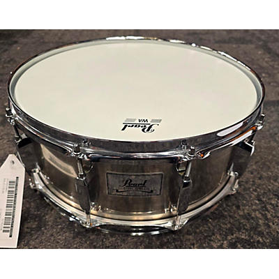 Used Pearl 5.5X14 Modern Utility Steel Snare Drum NATURAL METAL