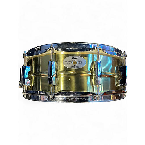 Used Pearl 5X14 Sensitone Snare Brass Drum Brass 8