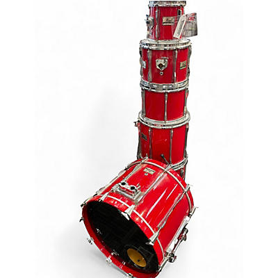 Used Pearl 6 Piece All Birch 6 Piece Shell Pack Red Drum Kit