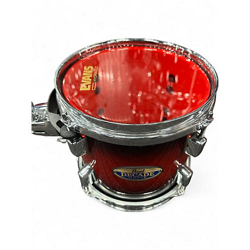 Used Pearl 6 Piece Decade Maple Black and red Drum Kit Black and red
