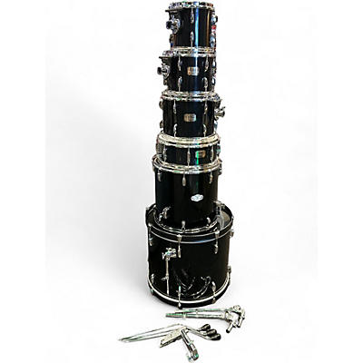 Used Pearl 6 Piece Export Black Drum Kit