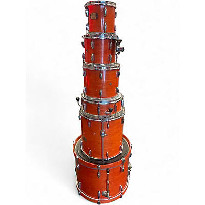 Used Pearl 6 Piece Export Orange Drum Kit
