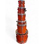 Used Pearl 6 Piece Export Orange Drum Kit Orange