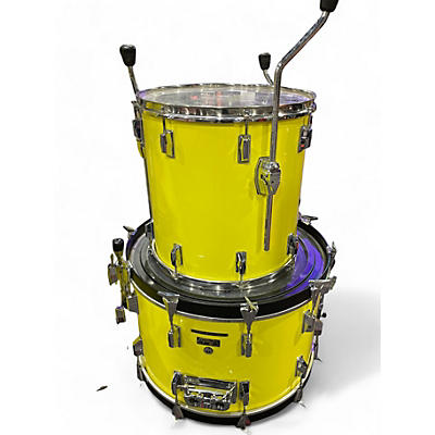 Used Pearl 6 Piece FIBER GLASS SHELL  Yellow Drum Kit