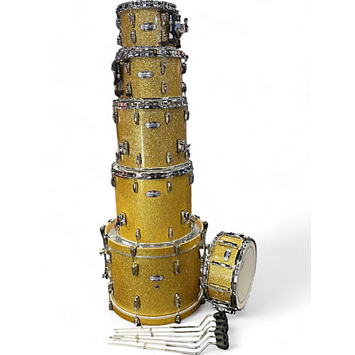 Pearl Used Pearl 6 Piece Masters Maple Complete Bombay Gold Sparkle Drum Kit Bombay Gold Sparkle