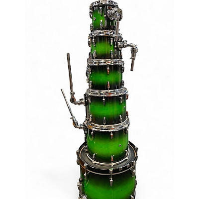 Used Pearl 6 Piece SESSION MAPLE CUSTOM GREEN BURST Drum Kit