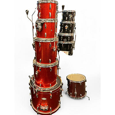 Used Pearl 6 Piece Vision Orange Sparkle Drum Kit